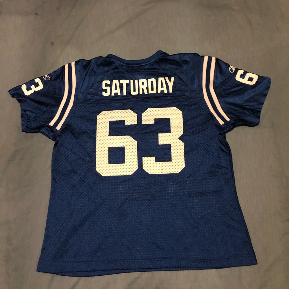 NFL Indianapolis Colts Jeff Saturday/new coach size boys XL/men’s small jersey